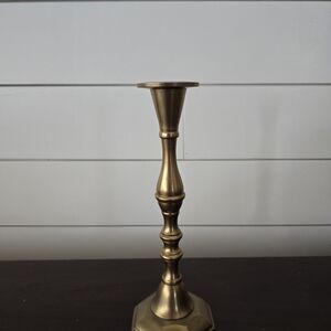 Elegant Gold Brass Tone Taper Candlestick Holder